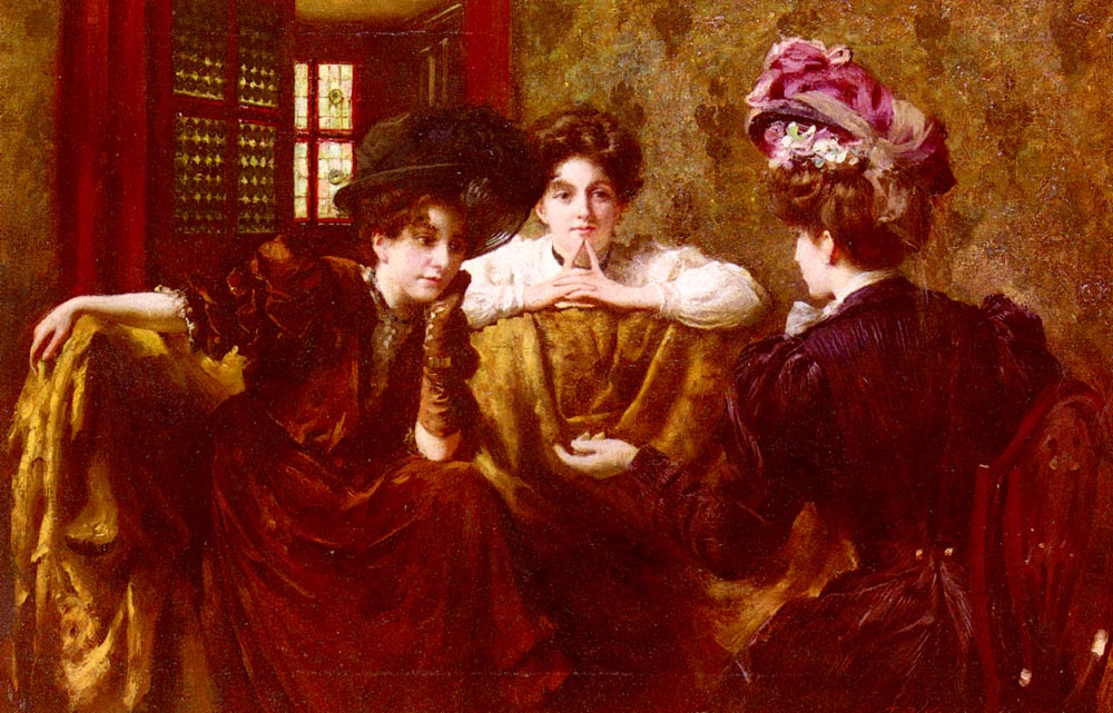 No Gossip, vintage artwork by Thomas Benjamin Kennington, 12x8" (A4) Poster