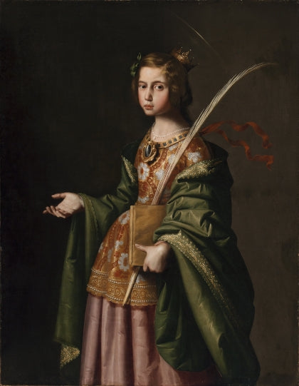 Saint Elizabeth of Thuringia, vintage artwork by Francisco de Zurbarán, 12x8" (A4) Poster