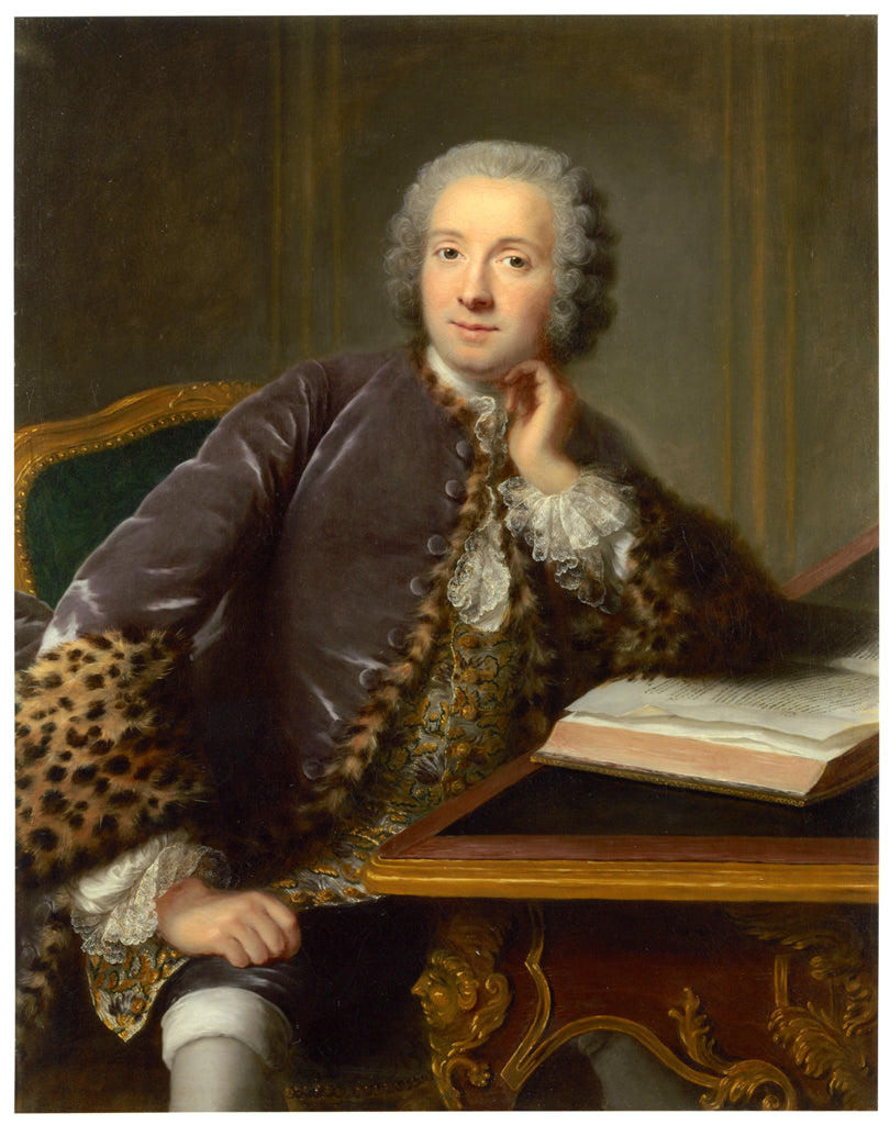 Portrait of a Man Seated at a Desk, vintage artwork by Marianne Loir, 12x8" (A4) Poster