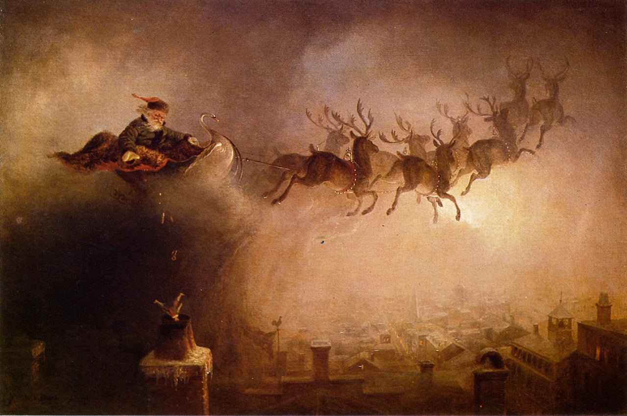 Santa Claus, vintage artwork by William Holbrook Beard, 12x8" (A4) Poster