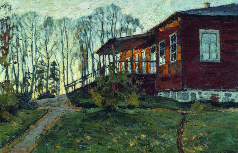 Evening in Autumn, vintage artwork by Stanislav Zhukovsky, 12x8" (A4) Poster