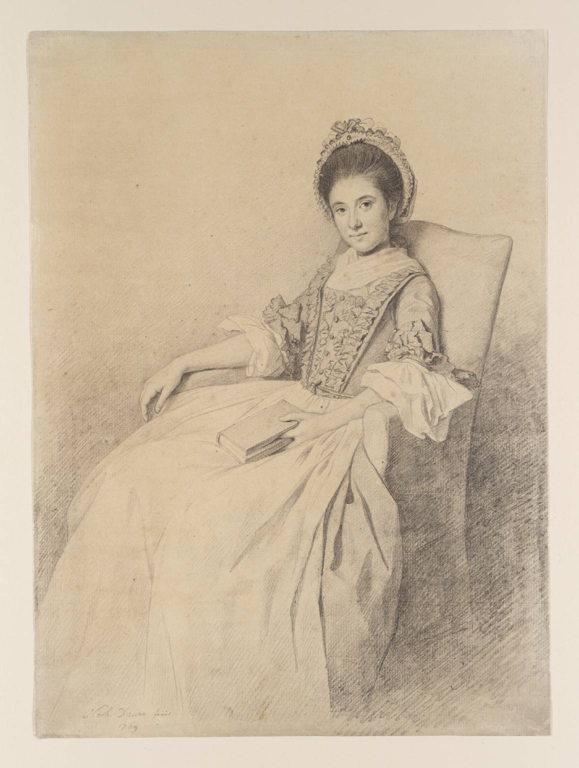 Portrait of Hester Smith, nee Dance, vintage artwork by Sir Nathaniel Dance-Holland, 12x8" (A4) Poster