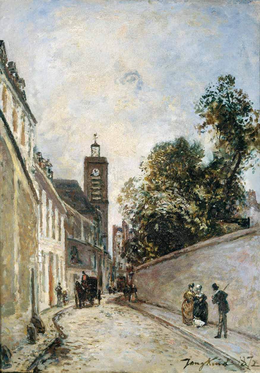 La rue de L'Abbe-de-L'Epee et l'eglise Saint-Jacques-du-Haut, Paris, vintage artwork by Johan Barthold Jongkind, A3 (16x12") Poster Print