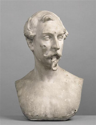 Edouard Andre (bust), vintage artwork by Jean-Baptiste Carpeaux, 12x8" (A4) Poster
