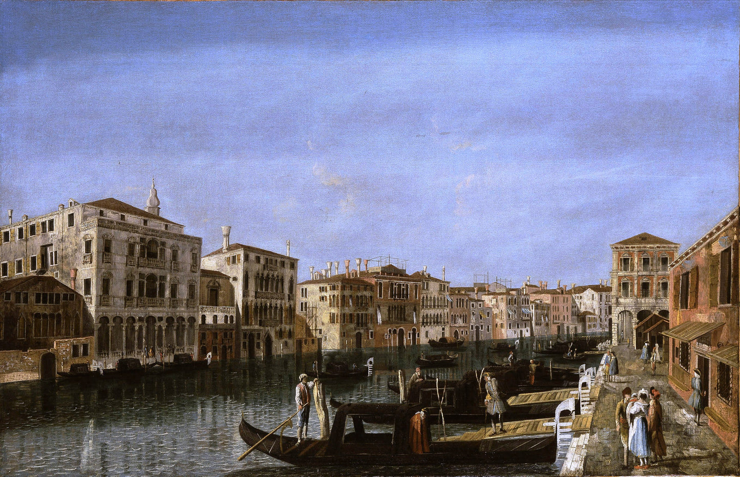 The Grand Canal at the level of the Pescheria and of Palazzo Michiel alle Colonne, vintage artwork by Michele Giovanni Marieschi, 12x8" (A4) Poster