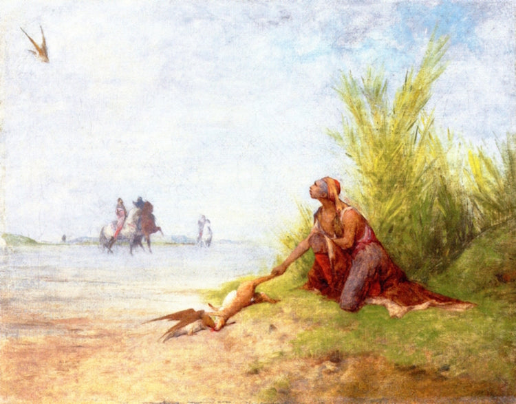 Falconers, vintage artwork by Eugène Fromentin, A3 (16x12") Poster Print