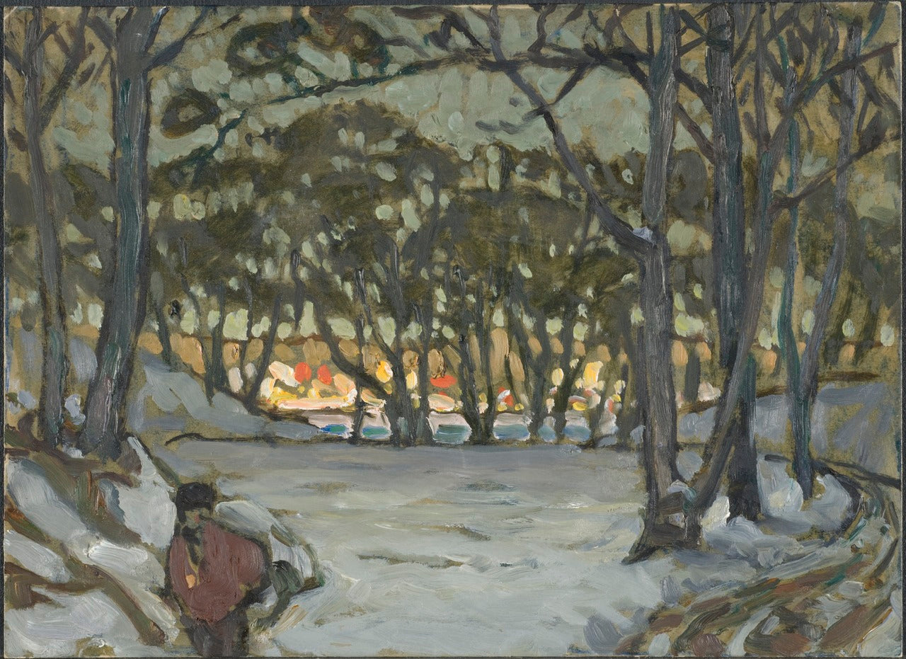 Winter Study from Djurgården, Stockholm, vintage artwork by Anna Boberg, 12x8" (A4) Poster
