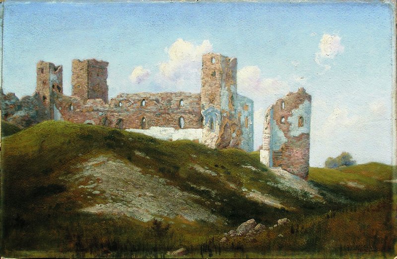 Ruins of an Old Fortress, vintage artwork by Gavriil Kondratenko, 12x8" (A4) Poster