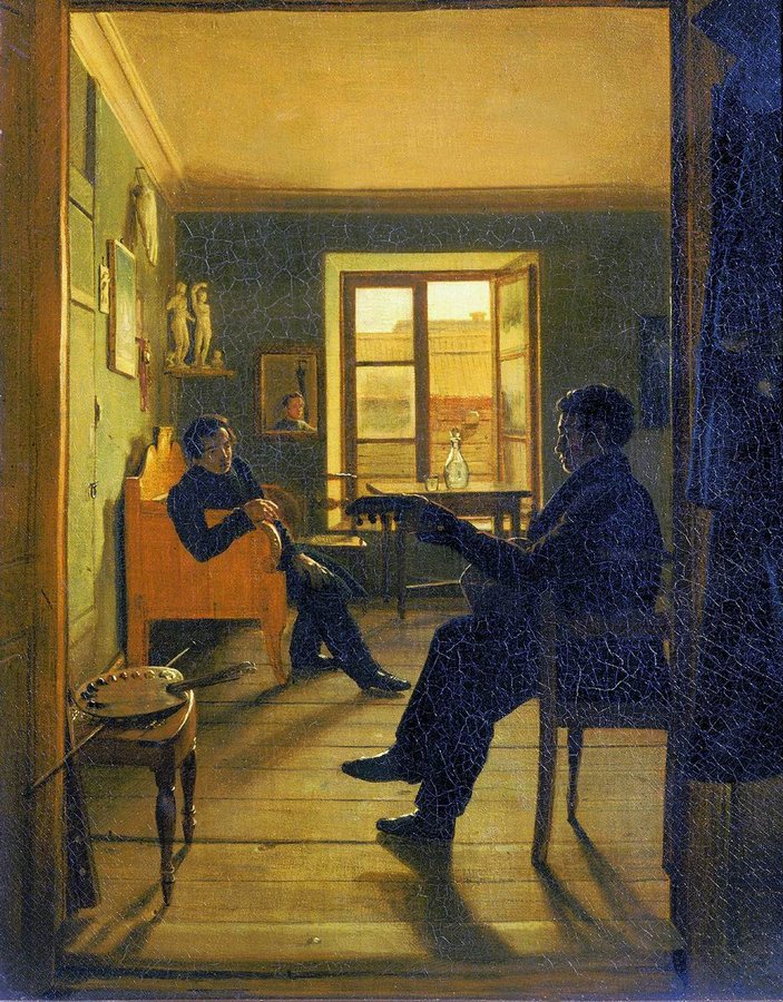 The Painter's Studio, vintage artwork by Alexei Tyranov, A3 (16x12") Poster Print