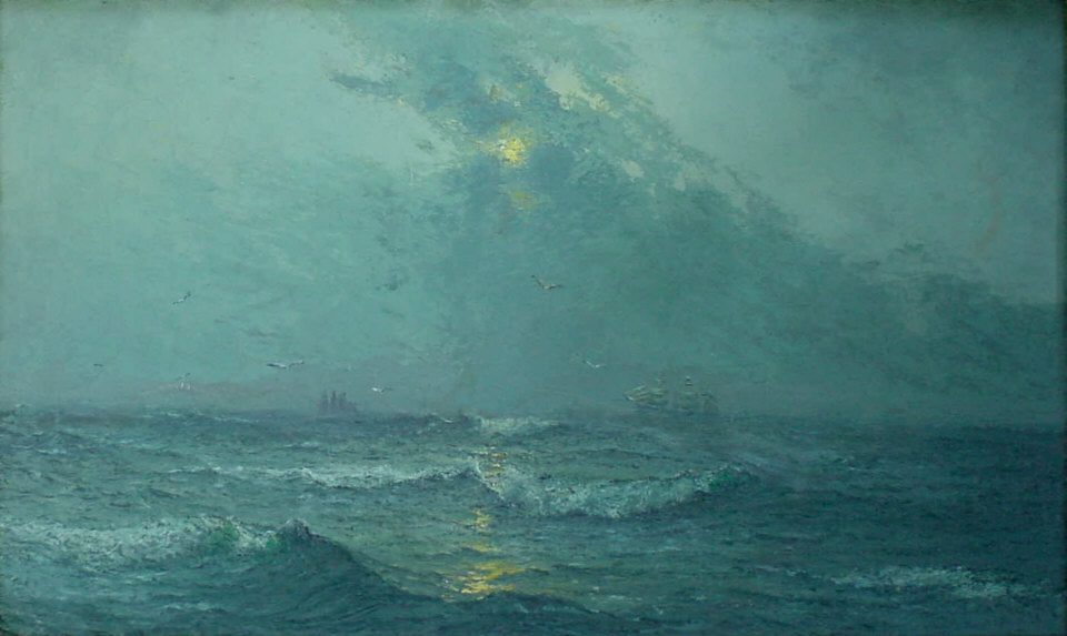 n Noctourne, Schooners in Moonlight by Lowell Birge Harrison,A3(16x12")Poster