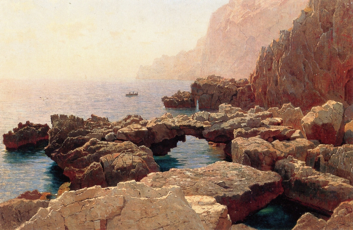 Capri Coast, vintage artwork by William Stanley Haseltine, 12x8" (A4) Poster
