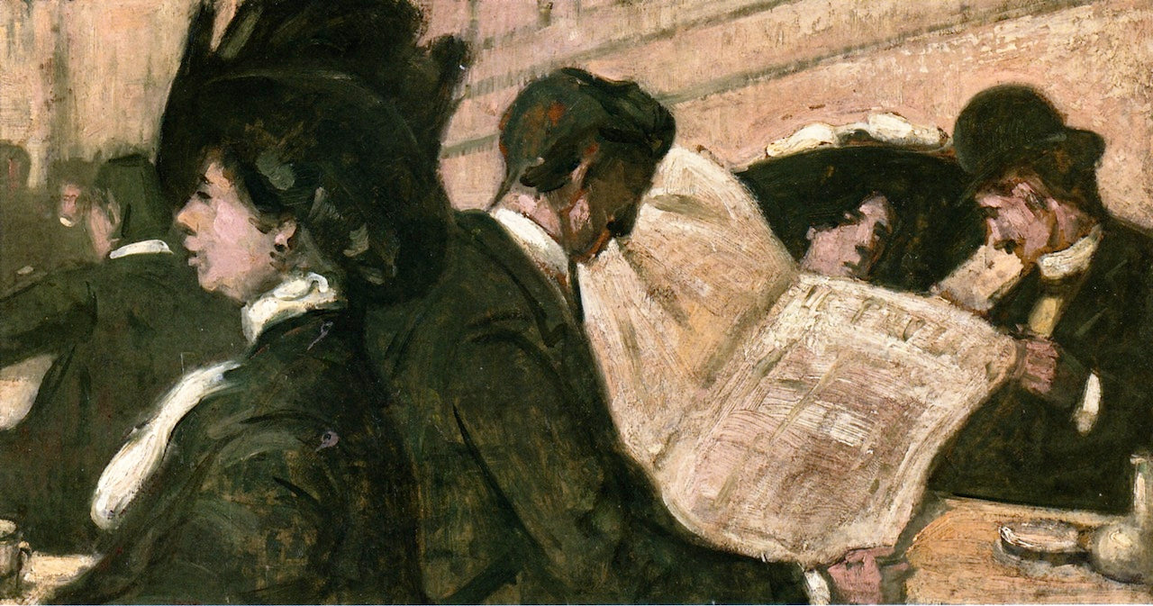 At the Cafe de la Paix by Emile Bernard,A3(16x12")Poster