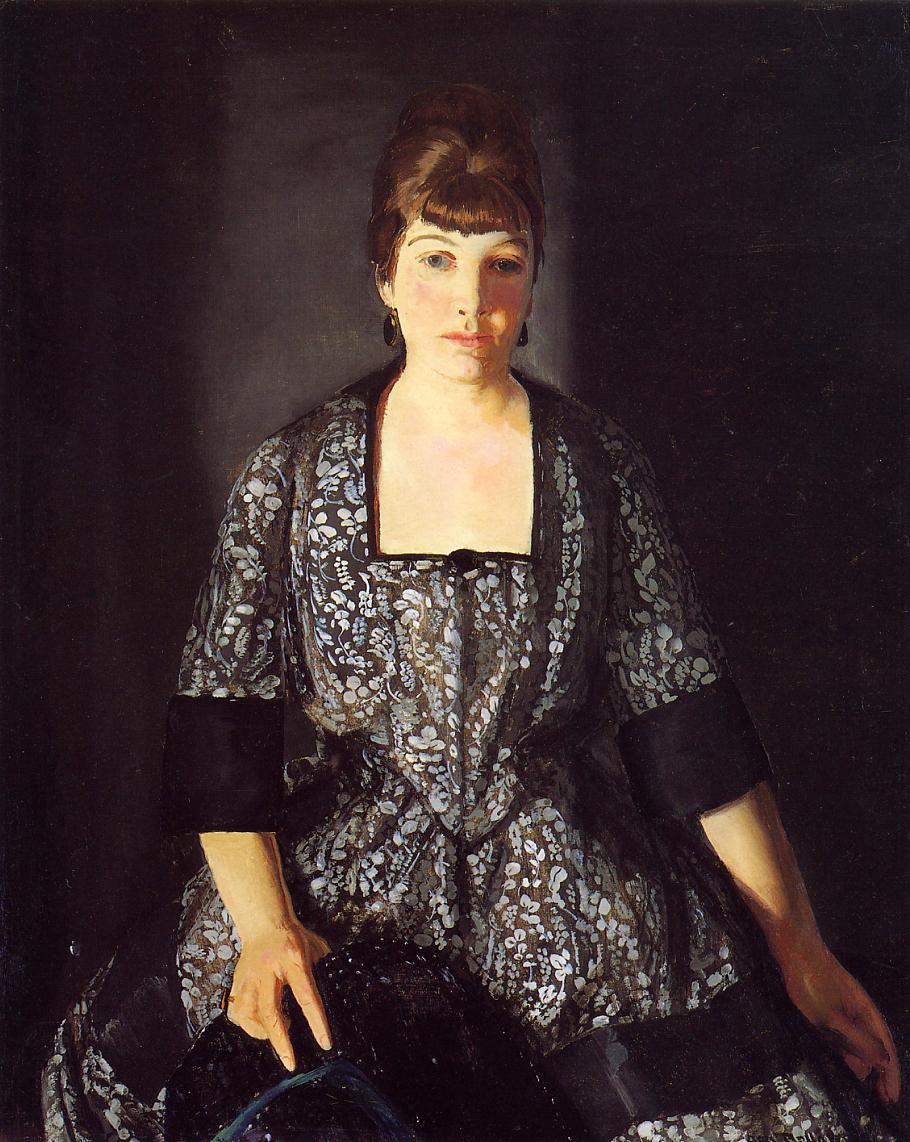 Emma in the Black Print, vintage artwork by George Wesley Bellows, 12x8" (A4) Poster