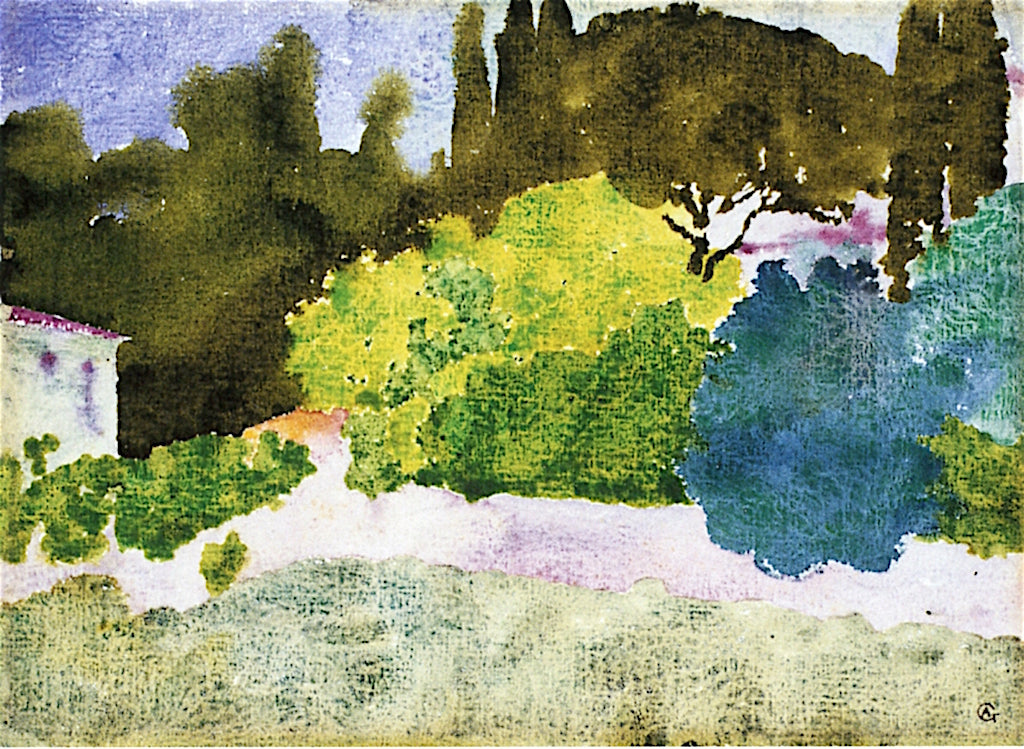 Landscape in Florence, vintage artwork by Augusto Giacometti, 12x8" (A4) Poster