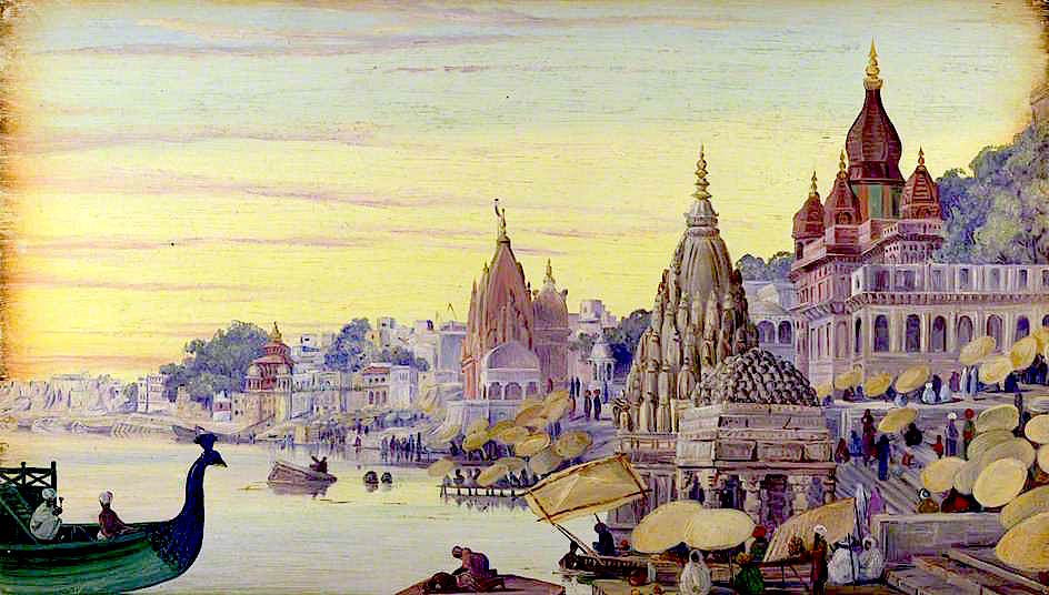 Benares. India. Novr. 1878, vintage artwork by Marianne North, 12x8" (A4) Poster