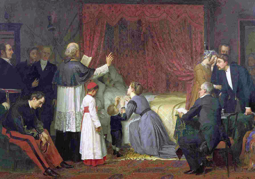 Marriage In Extremis, vintage artwork by Marie-Francois Firmin-Girard, 12x8" (A4) Poster
