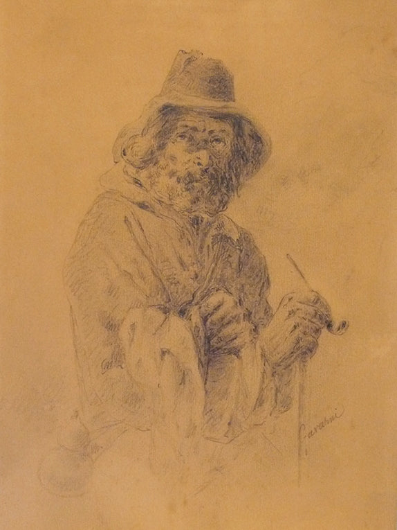 Un vieux philosophe, vintage artwork by Paul Gavarni, A3 (16x12") Poster Print