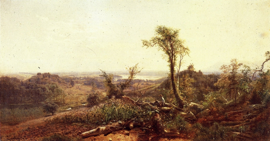 Looking Southwest over Church's Farm from the Sienghenberg, vintage artwork by Arthur Parton, 12x8" (A4) Poster