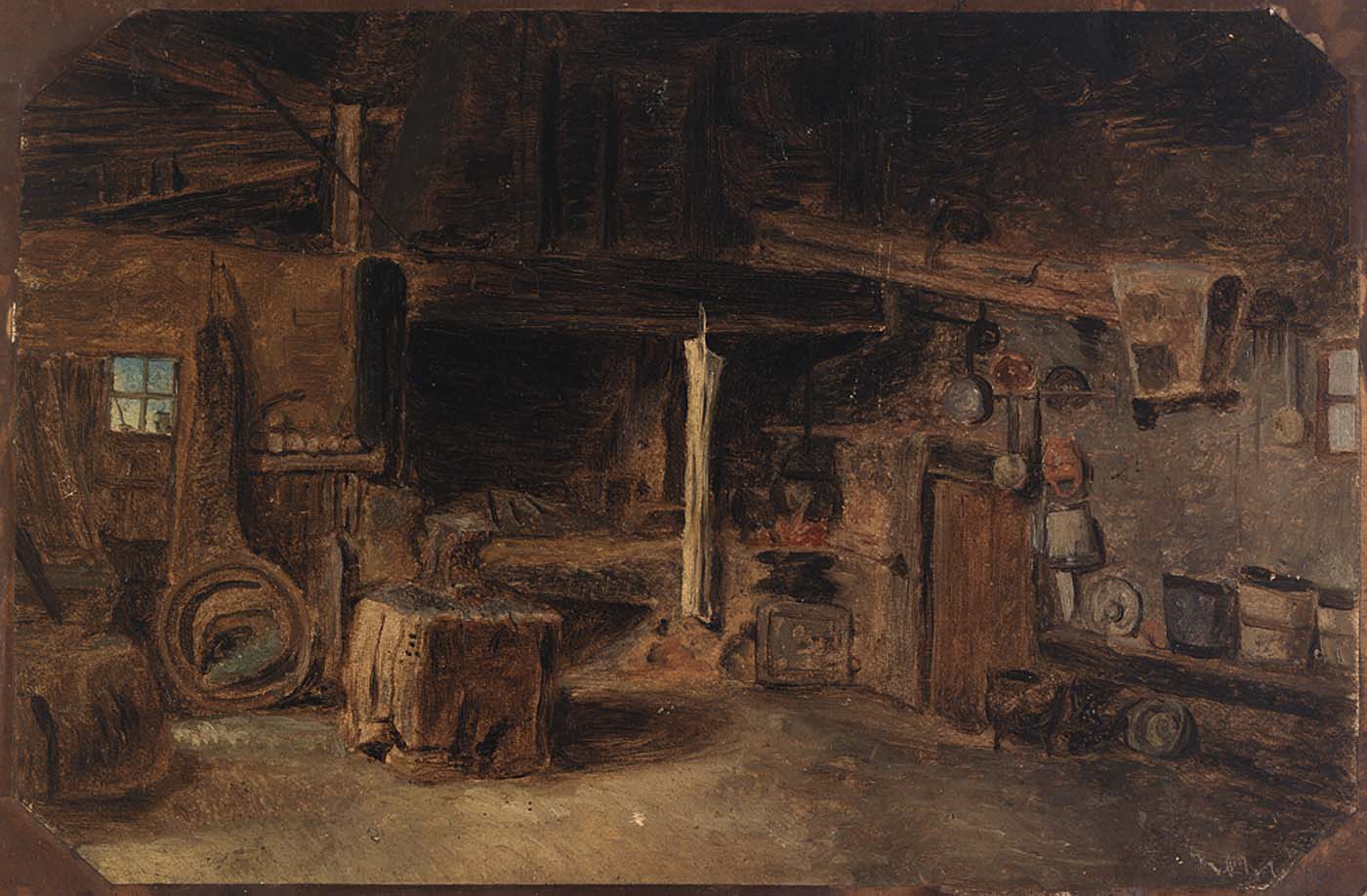 Interior of a Smithy, vintage artwork by Eliphalet Frazer Andrews, 12x8" (A4) Poster