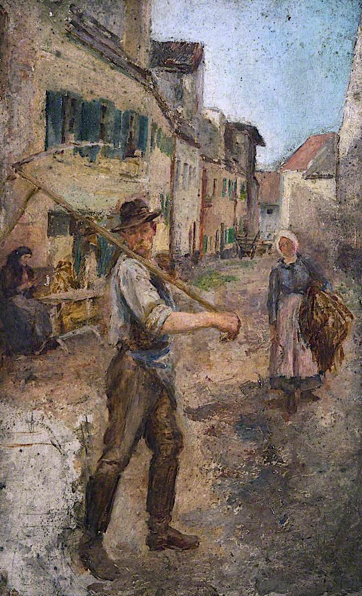 Man with a Scythe, vintage artwork by James Kerr-Lawson, 12x8" (A4) Poster