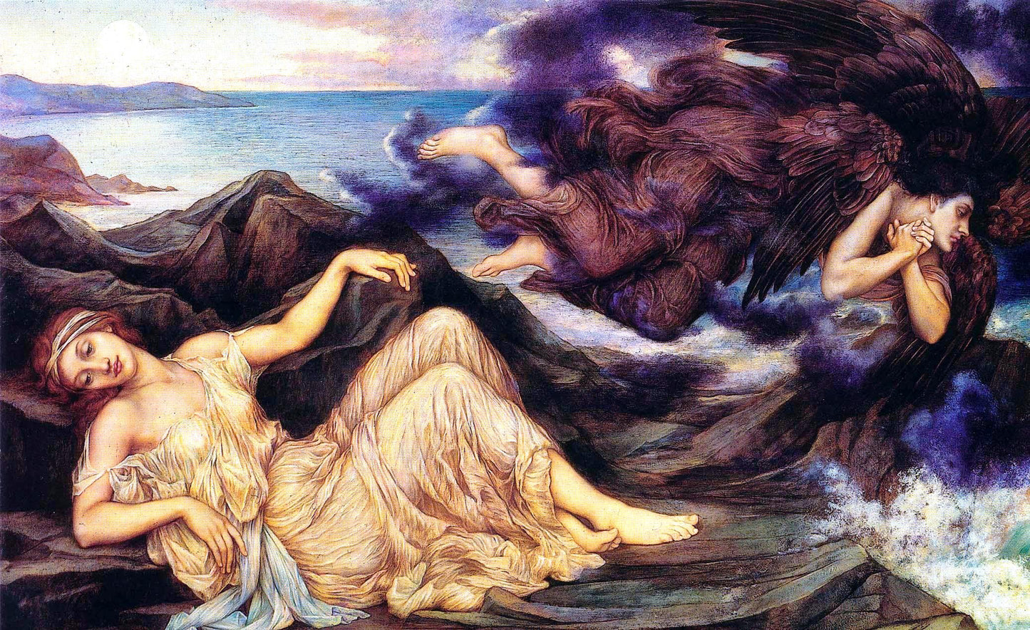 Port After Stormy Seas by Evelyn de Morgan,A3(16x12")Poster