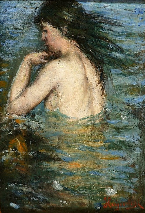 Bathing Nymph by Hans Heyerdahl,A3(16x12")Poster