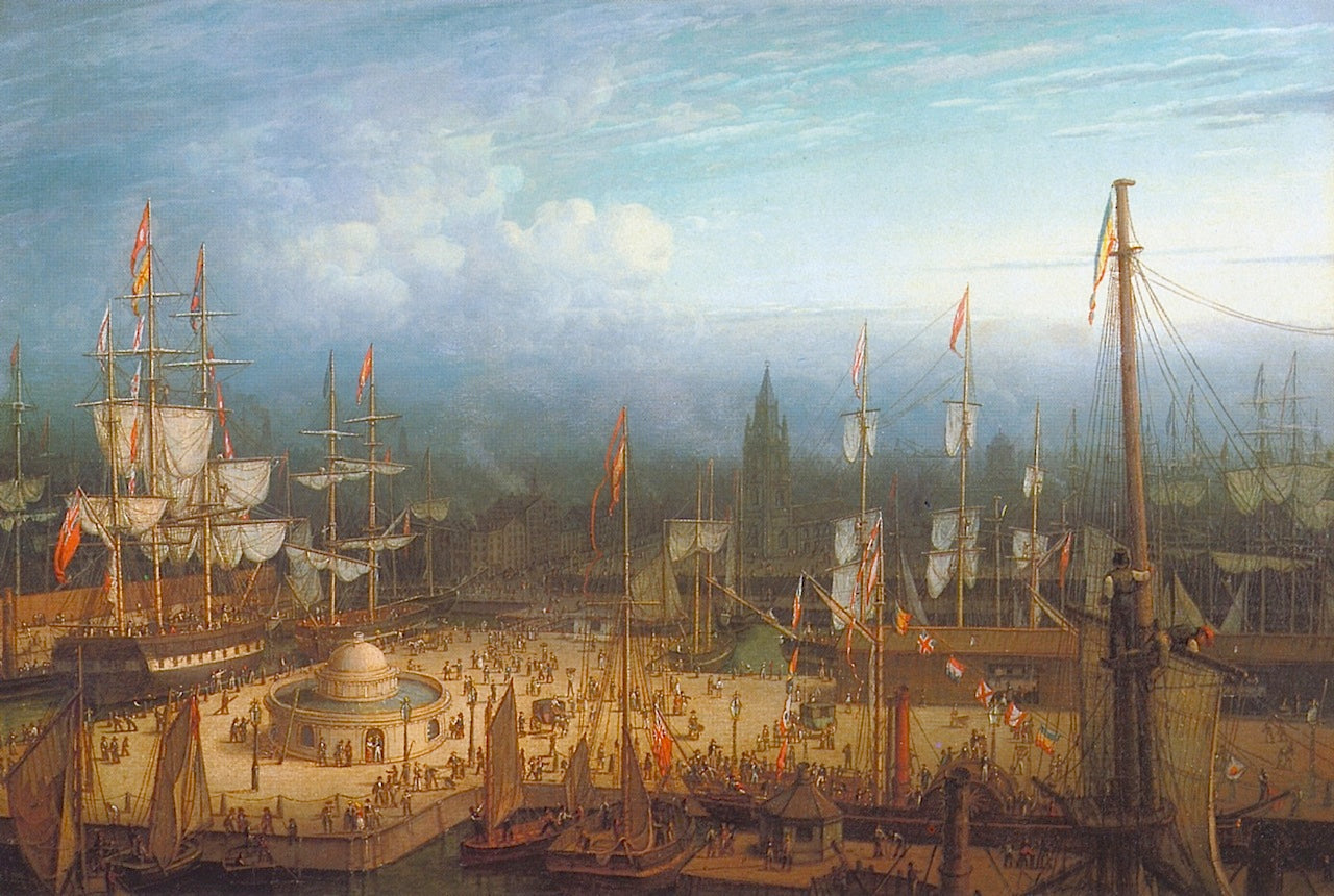 View of Liverpool Harbour, vintage artwork by Robert Salmon, 12x8" (A4) Poster