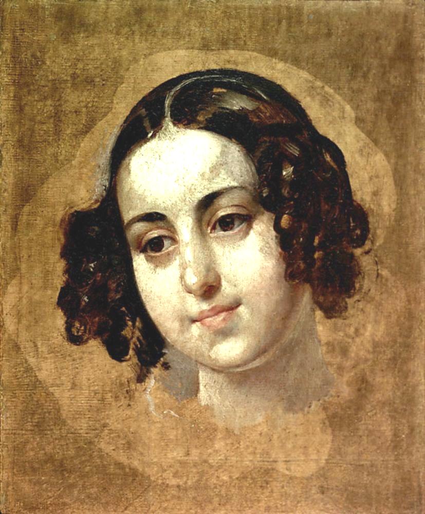 Head of Girl, vintage artwork by Karl Pavlovich Brulloff, A3 (16x12") Poster Print