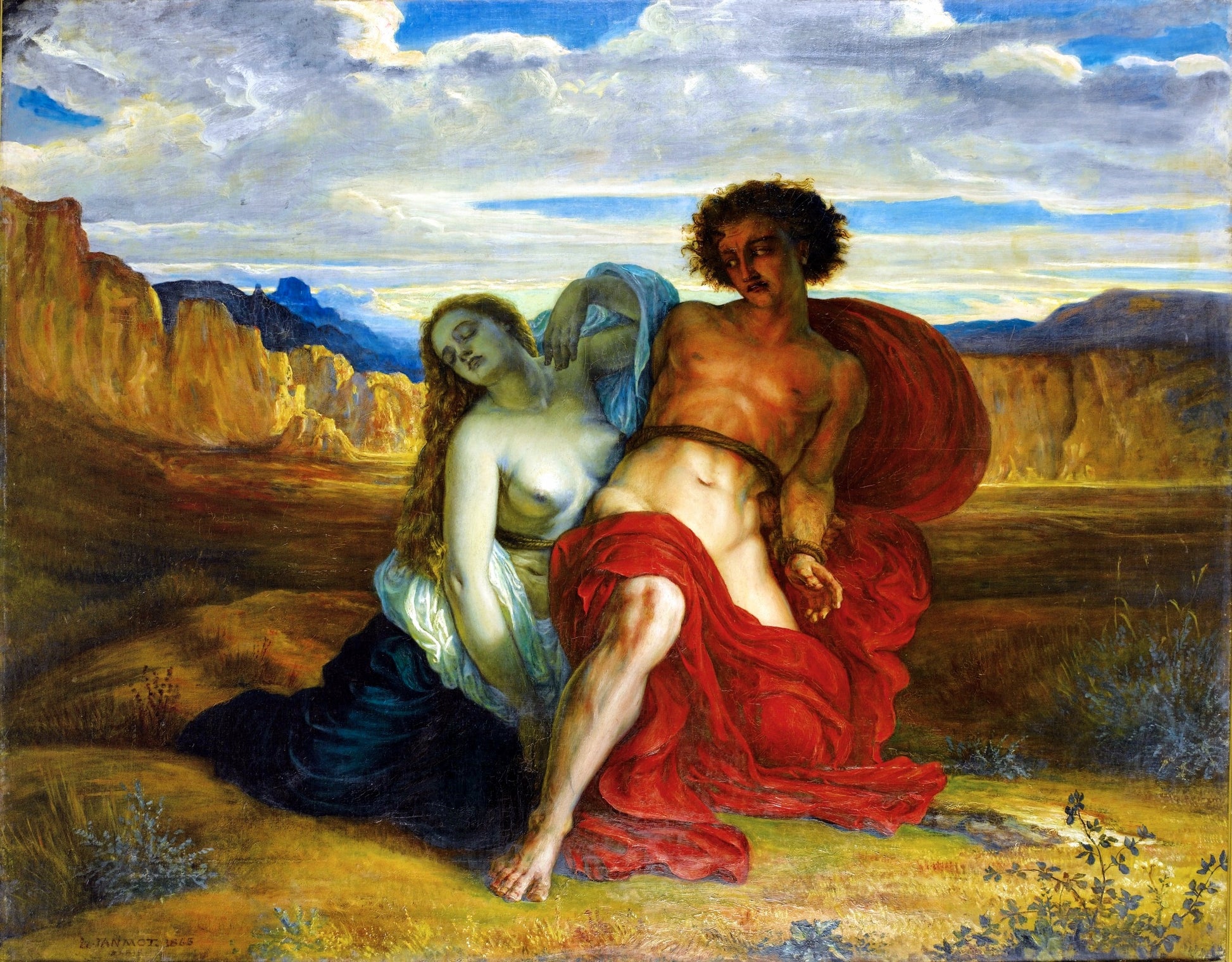 The Torture of Mezence, vintage artwork by Louis Janmot, A3 (16x12") Poster Print