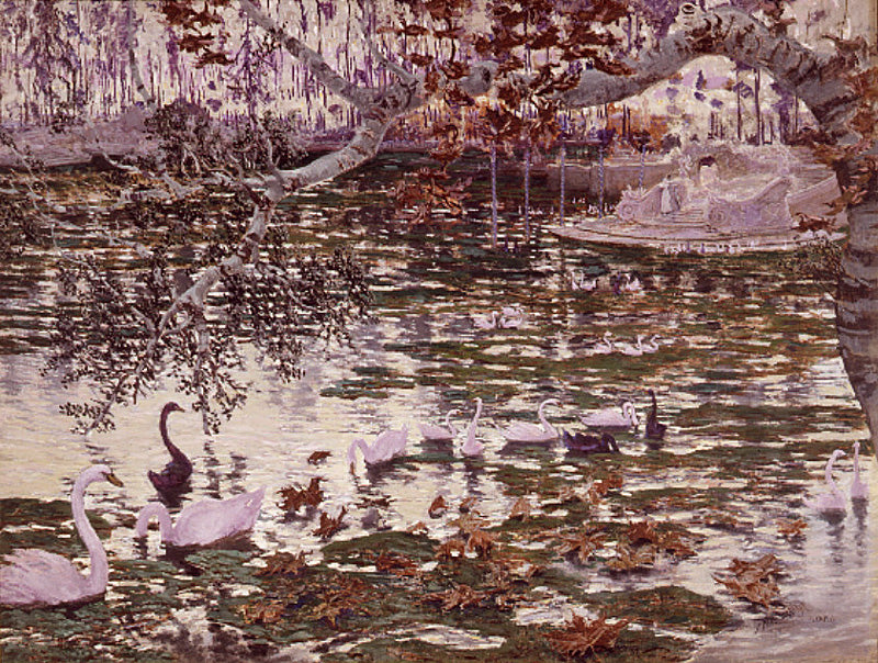 El Estanque, vintage artwork by Antonio Muñoz Degrain, 12x8" (A4) Poster