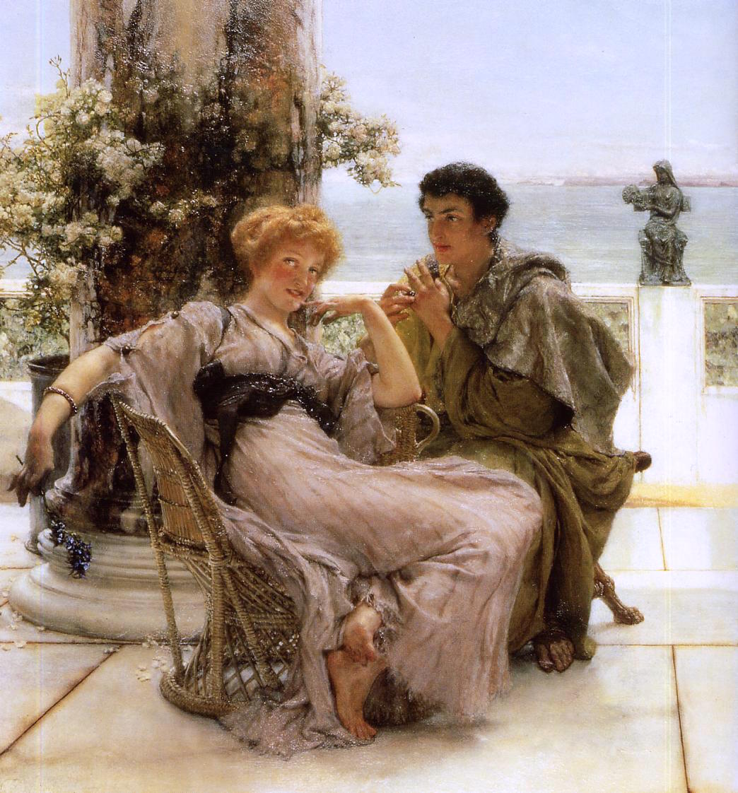Courtship - The Proposal, vintage artwork by Sir Lawrence Alma-Tadema, 12x8" (A4) Poster