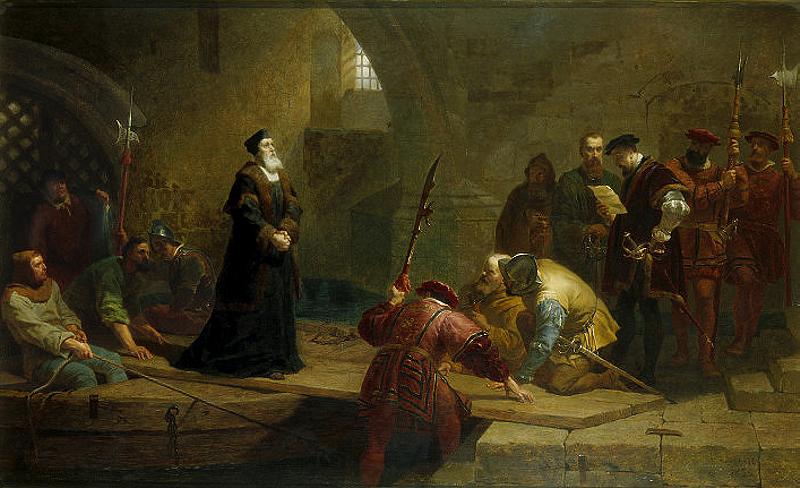 Cranmer, at Traitor's Gate, vintage artwork by Frederick Goodall, A3 (16x12") Poster Print