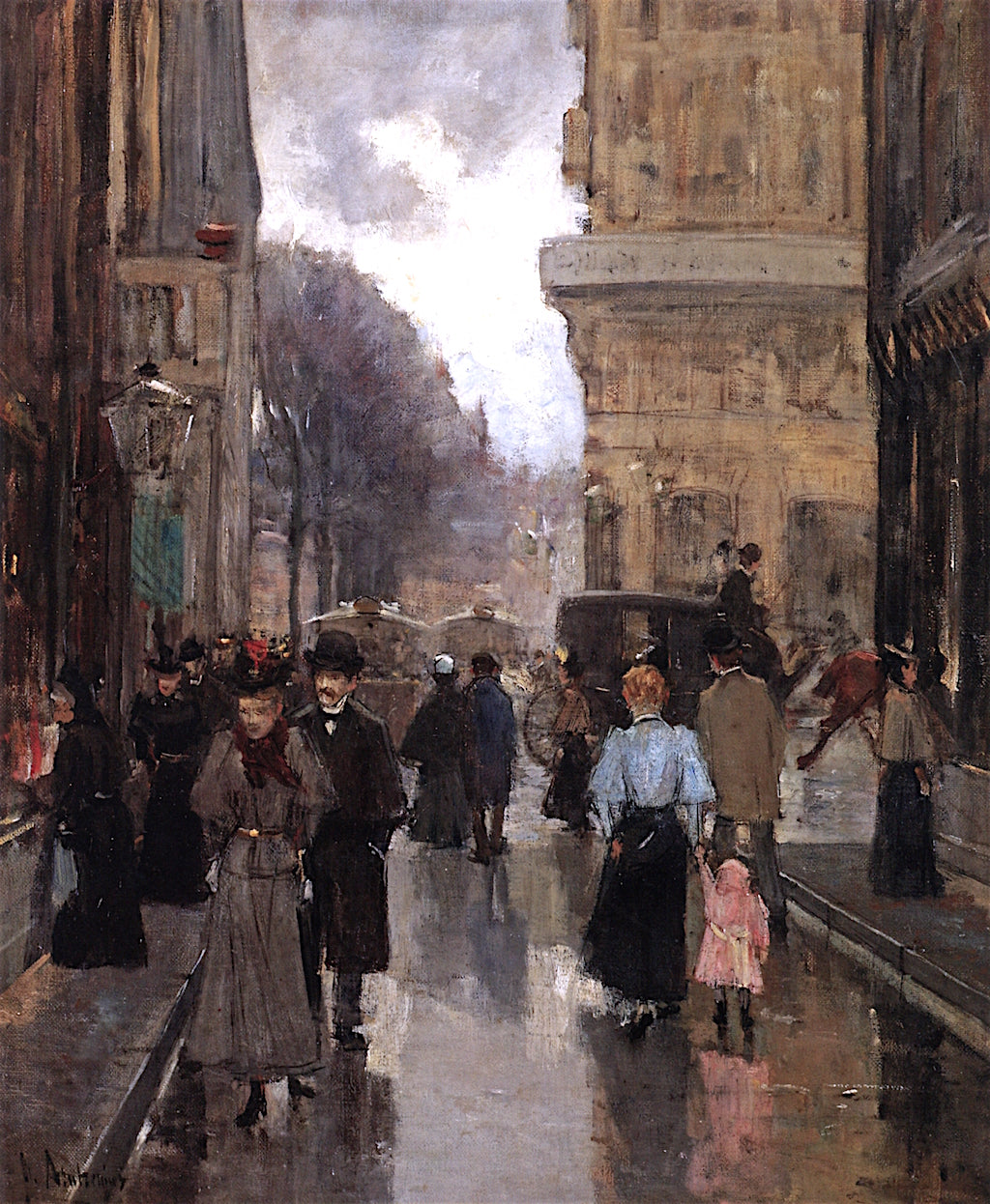 aat with a View of the Plein, The Hague by Floris Arntzenius,A3(16x12")Poster