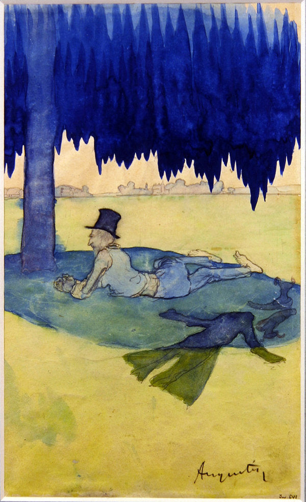 Man sheltering beneath a tree by Louis emile Anquetin,A3(16x12")Poster