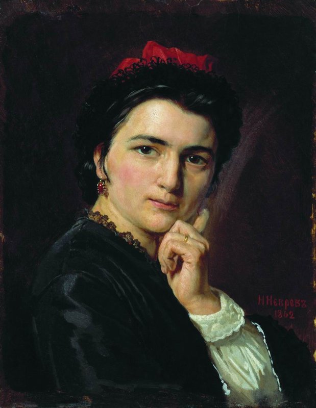 Portrait of Singer Leleva-Lyutsanskaya, vintage artwork by Nikolai Vasilevich Nevrev, 12x8" (A4) Poster
