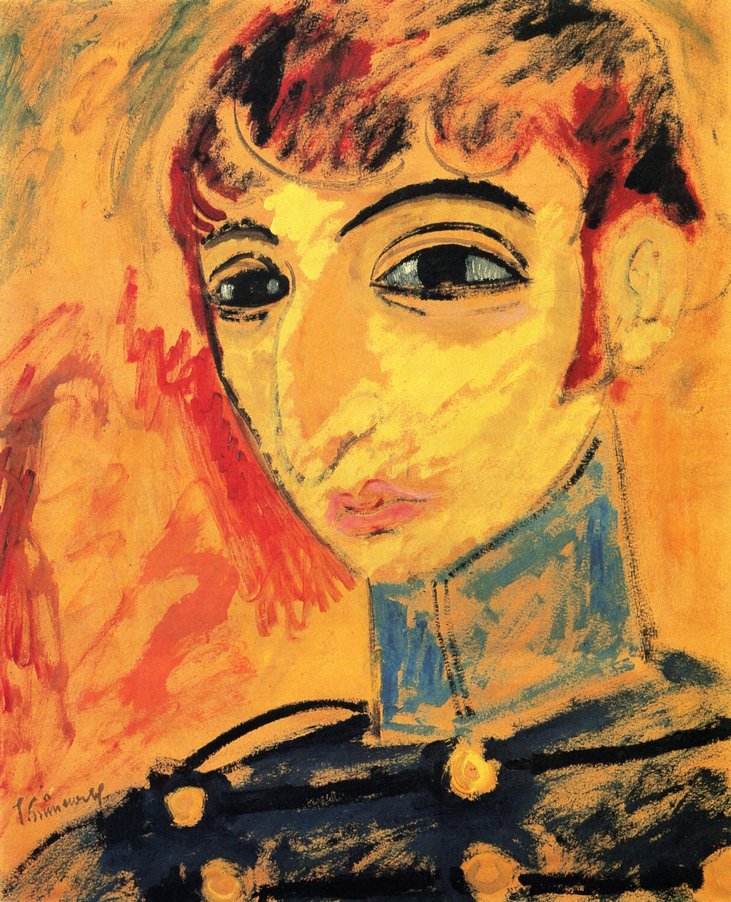Self-Portrait in Uniform by Isaac Grünewald,16x12(A3) Poster