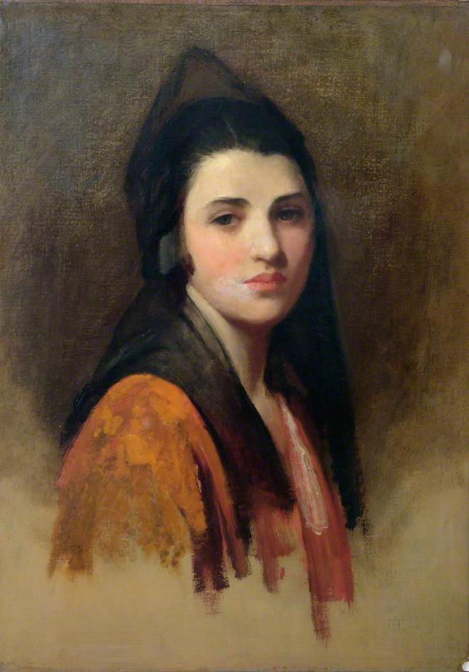 The Mantilla, vintage artwork by Sir Luke Fildes, 12x8" (A4) Poster