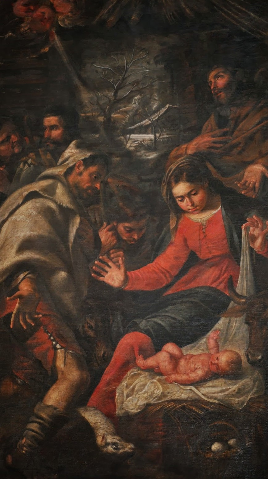 Adoration of the shepherds, vintage artwork by Mateo Cerezo, 12x8" (A4) Poster