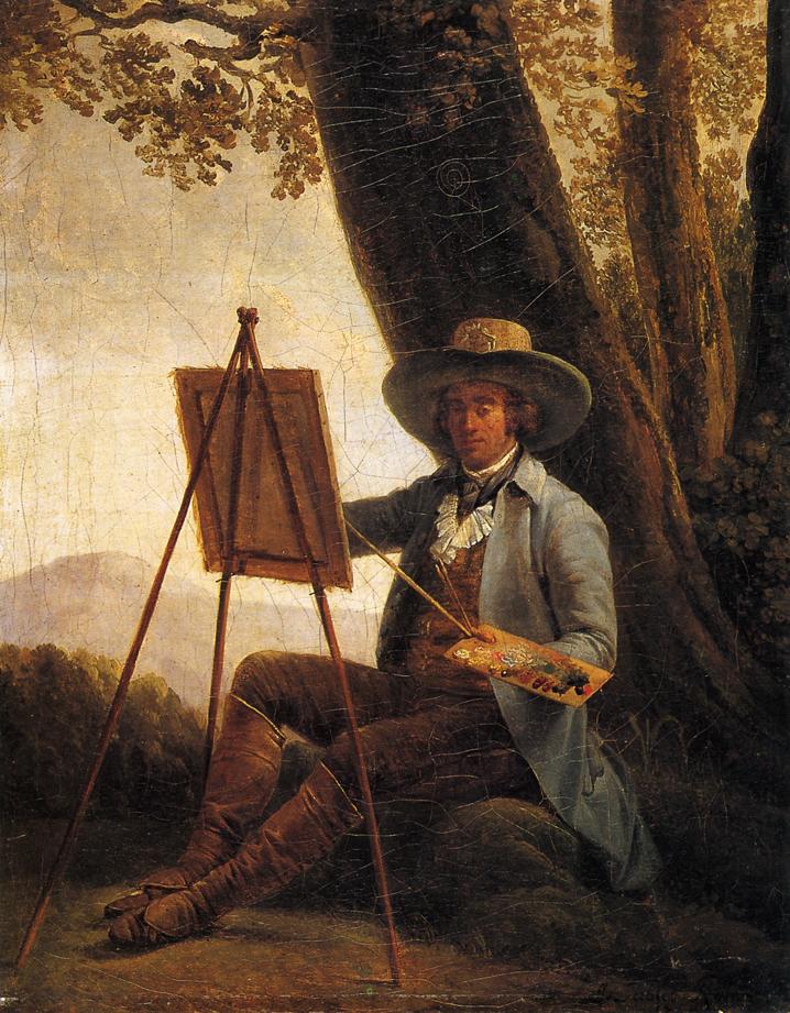 An Artist in the Campagna, vintage artwork by Auguste Bouchet, 12x8" (A4) Poster