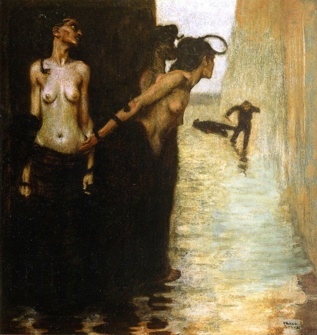 The Murderer, vintage artwork by Franz von Stuck, 12x8" (A4) Poster
