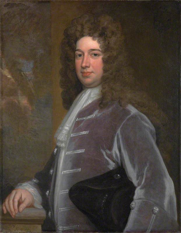 Evelyn Pierrepont, 1st Duke of Kingston, vintage artwork by Sir Godfrey Kneller, BT., 12x8" (A4) Poster