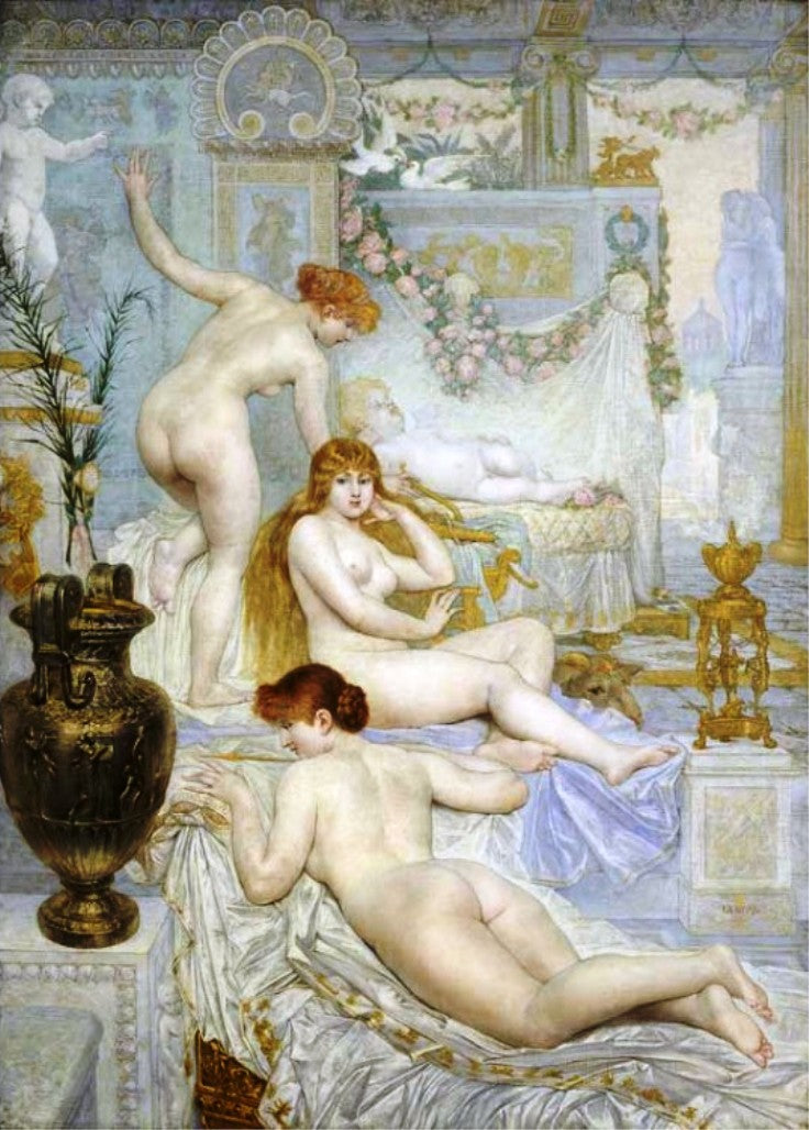 Eros, vintage artwork by Adolphe la Lyre, 12x8" (A4) Poster