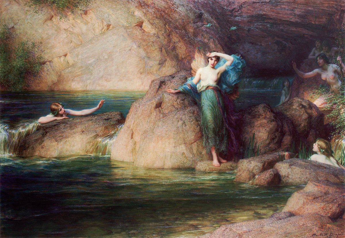 Halcyone, vintage artwork by Herbert James Draper, 12x8" (A4) Poster