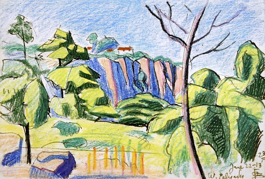 Palisades, vintage artwork by Oscar Bluemner, 12x8" (A4) Poster
