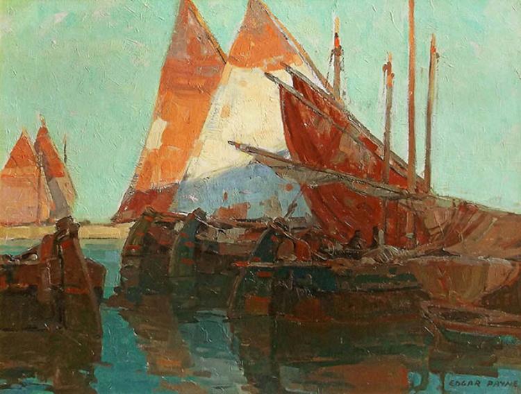 Chioggia Boats by Edgar Alwyn Payne,16x12(A3) Poster