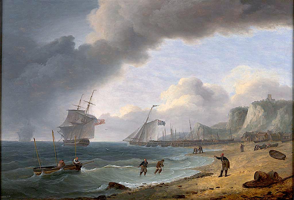 Cliffs at Folkestone, vintage artwork by Thomas Luny, 12x8" (A4) Poster