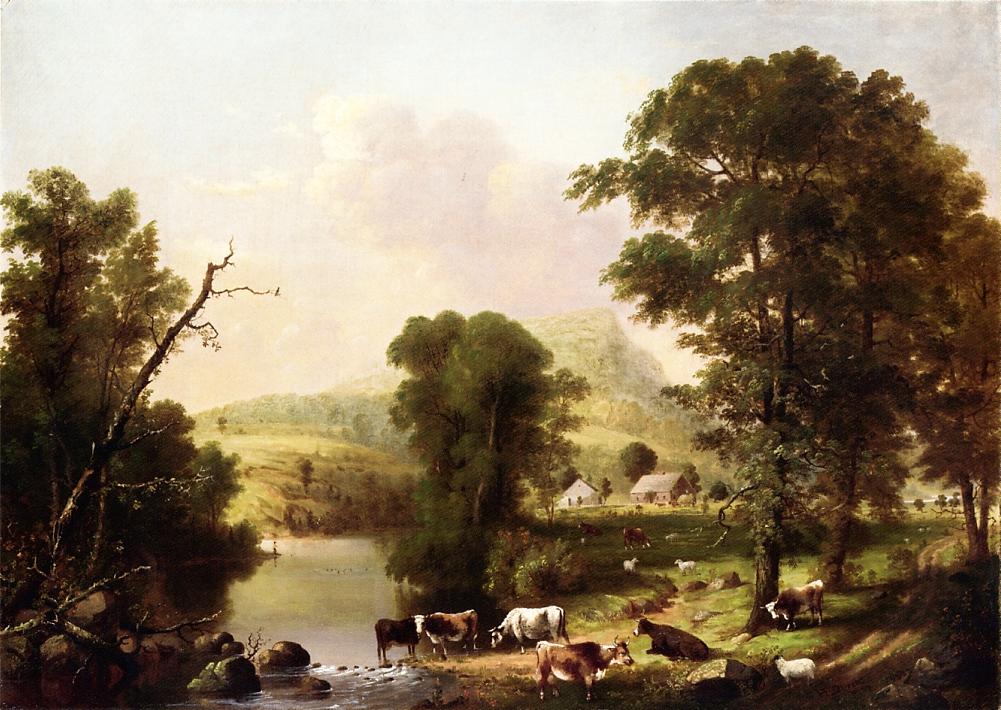 Summer Scene, vintage artwork by George Henry Durrie, A3 (16x12") Poster Print