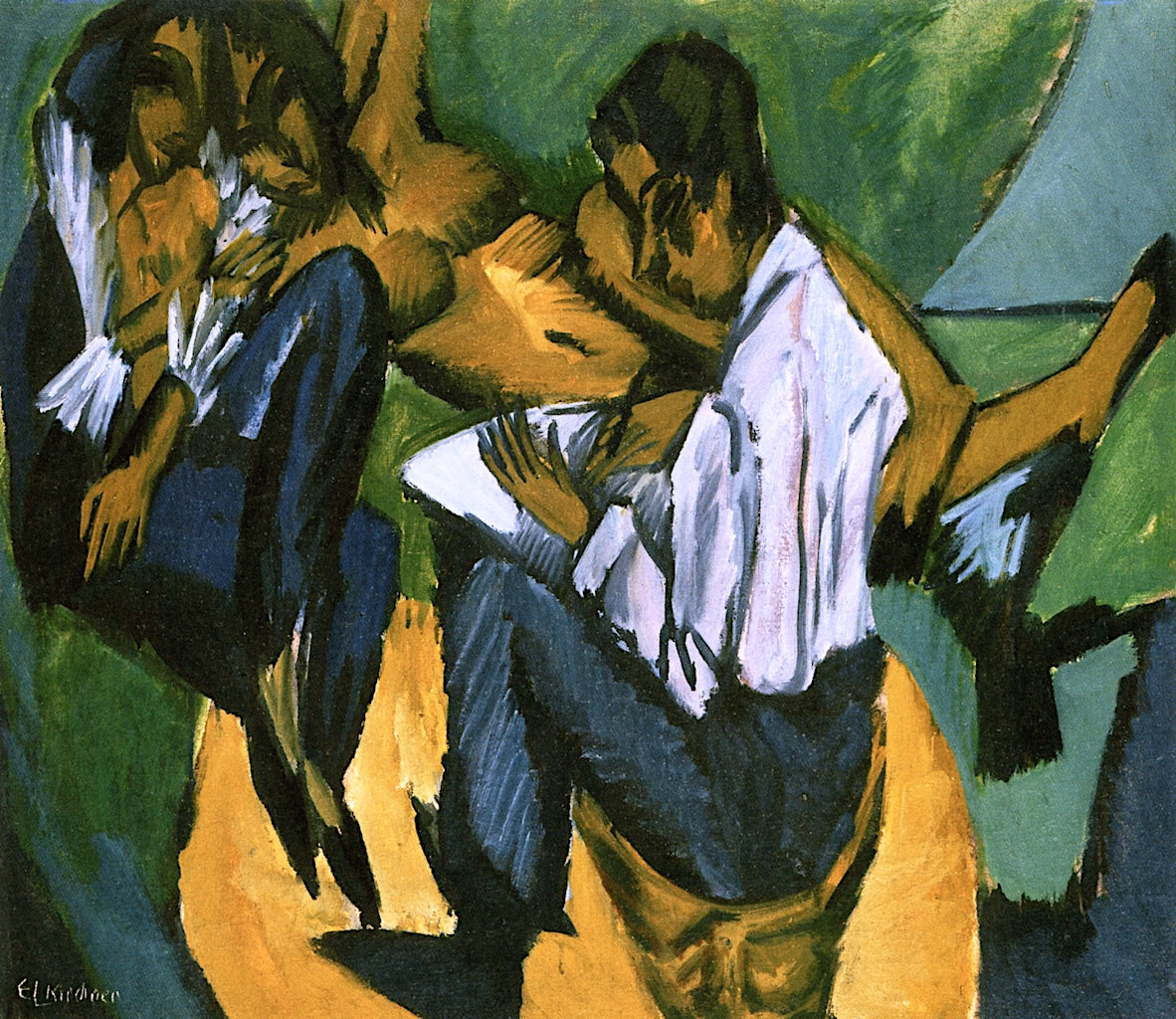 Artist Sketching with Two Women by Ernst Ludwig Kirchner,16x12(A3) Poster