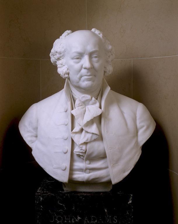 Bust of John Adams (1735-1826) 2nd President of the United States, vintage artwork by Daniel Chester French, 12x8" (A4) Poster