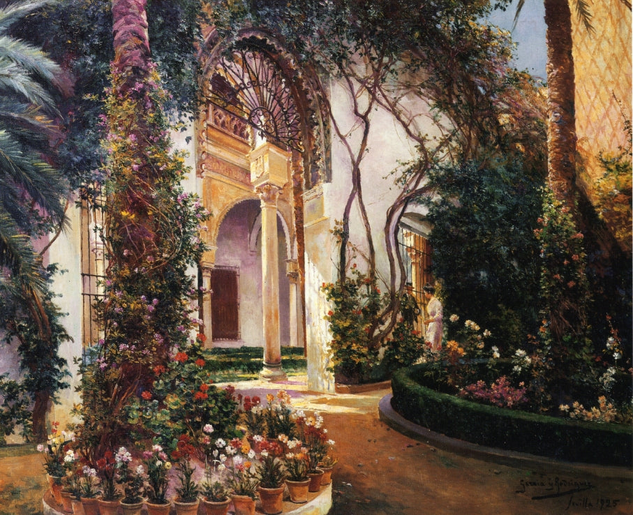 Seville Patio by Manuel Garcia y Rodriguez,A3(16x12")Poster